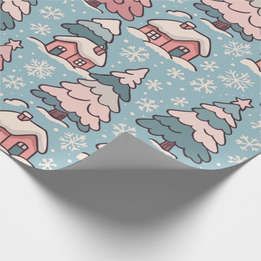 Pink Christmas Trees  Cadeaupapier (Hoek)