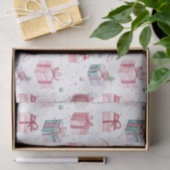 Pink Christmas Vintage Gift Packages Tissue Paper Tissuepapier (Geschenk)