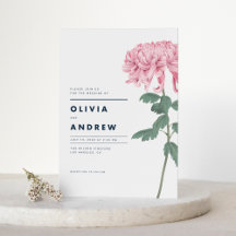 Pink Chrysanthemum Botanical Wedding