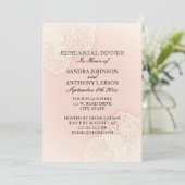 Pink Chrysanthemum Floral Rehearings Uitnodiging (Staand voorkant)