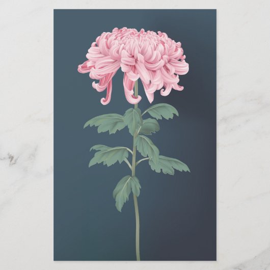 Pink Chrysanthemum Floral Wedding Invitation (Achterkant)