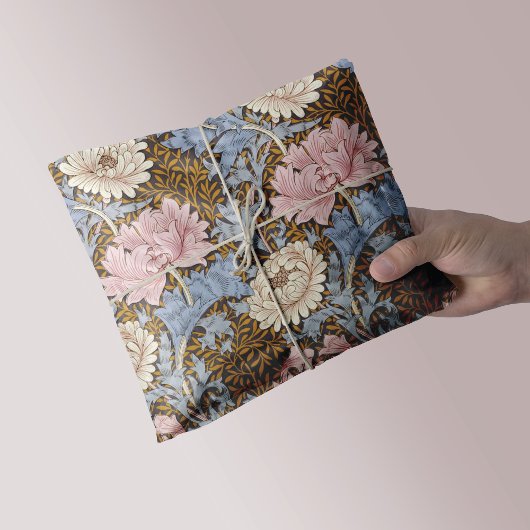 Pink Chrysanthemum Flowers William Morris Tissuepapier