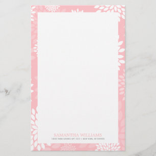 Pink Chrysanthemums Floral Pattern Briefpapier