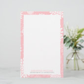 Pink Chrysanthemums Floral Pattern Briefpapier (Staand voorkant)