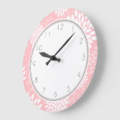 Pink Chrysanthemums Floral Pattern Grote Klok (Hoek)