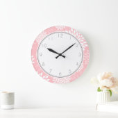 Pink Chrysanthemums Floral Pattern Grote Klok (Huis)