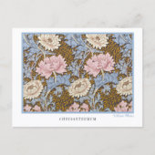 Pink Chrysanthemums Floral William Morris Briefkaart (Voorkant)