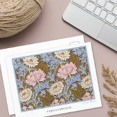 Pink Chrysanthemums Floral William Morris Briefkaart