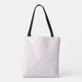Pink Chrysanthemums Line Drawing with Name Tote Bag (Achterkant)