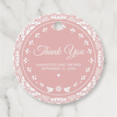 Pink Cielito Lindo Papel Picado Baby Shower Bedankjes Labels (Voorkant)