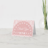 Pink Cielito Lindo Papel Picado Baby Shower Bedankkaart (Voorkant)