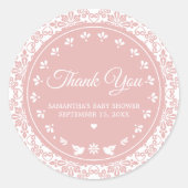 Pink Cielito Lindo Papel Picado Baby Shower Ronde Sticker (Voorkant)