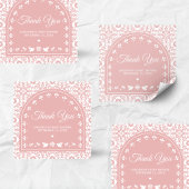Pink Cielito Lindo Papel Picado Baby Shower Vierkante Sticker