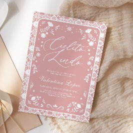 Pink Cielito Lindo Talavera Baby Shower Kaart