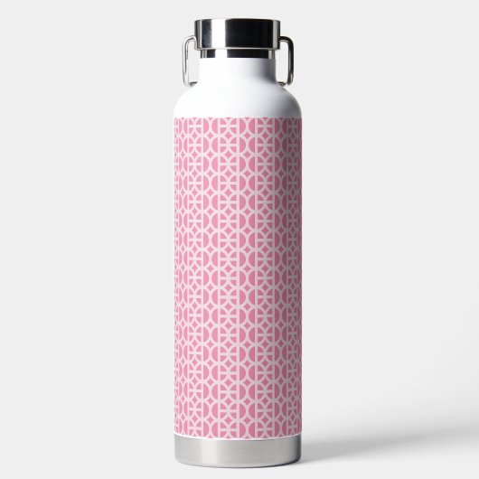 Pink Circle Pattern Water Bottle Waterfles (Voorkant)