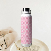 Pink Circle Pattern Water Bottle