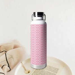 Pink Circle Pattern Water Bottle Waterfles