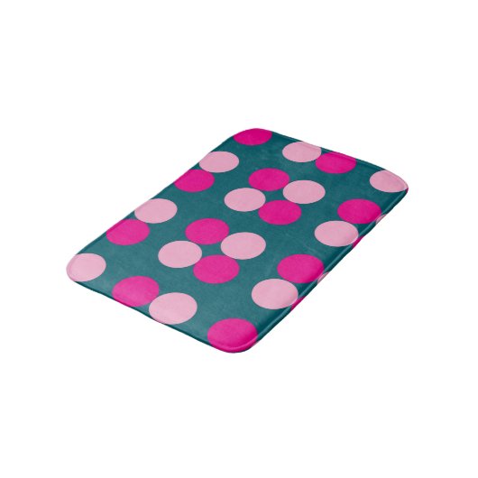 Pink Circles on Green Bath Mat (Gekanteld)