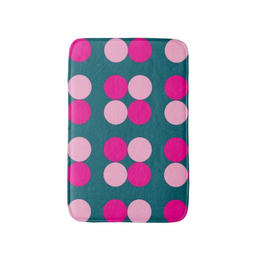Pink Circles on Green Bath Mat (Voorkant Verticaal)