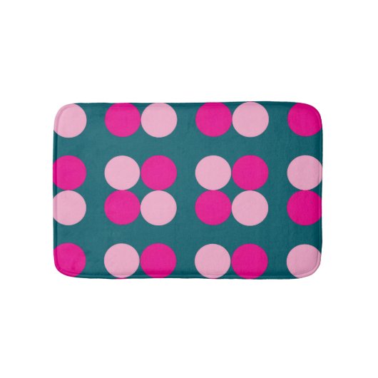 Pink Circles on Green Bath Mat (Voorkant)