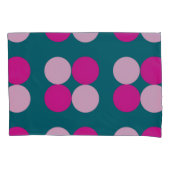 Pink Circles on Green Pillowcase Kussensloop (Voorkant-Links)