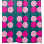 Pink Circles on Green Shower Curtain Douchegordijn (Voorkant)