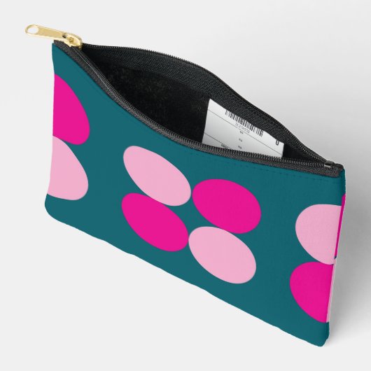 Pink Circles on Green Small Etui (Open)