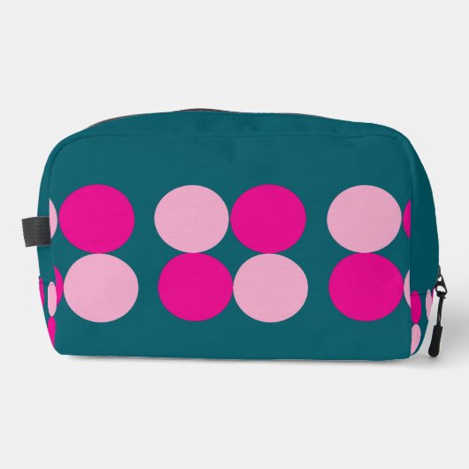 Pink Circles on Green Toilettasje (Voorkant)