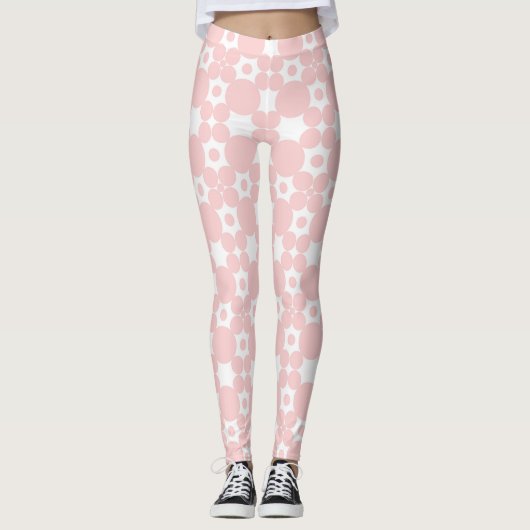 Pink Circles Pattern Leggings (Voorkant)
