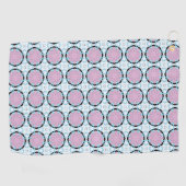 Pink circular geometric patterned  golfhanddoek (Horizontaal)