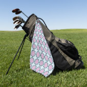 Pink circular geometric patterned golfhanddoek (Groen)