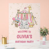 Pink Circus Verjaardag Welkom Acryl Bord (Huwelijk)