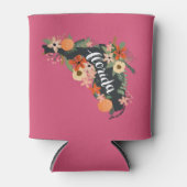Pink Citrus Floral Florida State Silhouette Blikjeskoeler (Voorkant)