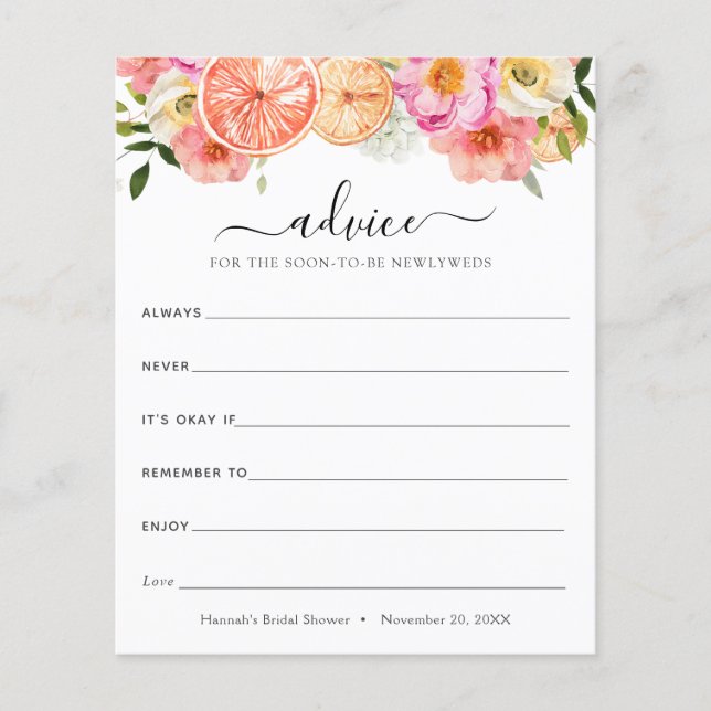 Pink Citrus Flowers Advies voor de Passen getrouwd (Voorkant)