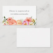 Pink Citrus Flowers Baby shower Registry Informatiekaartje (Voorkant / Achterkant)