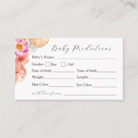 Pink Citrus Flowers Baby voorspellingen Kaart (Voorkant)