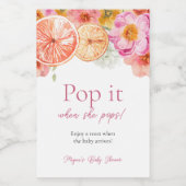 Pink Citrus Flowers Pop het als ze Poppen Wijn Etiket (Enkel label)