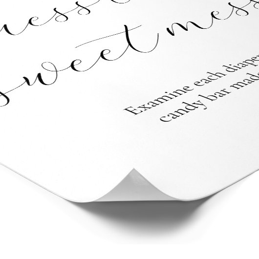 Pink Citrus Raad het Sweet Mess Baby shower teken Poster (Hoek)