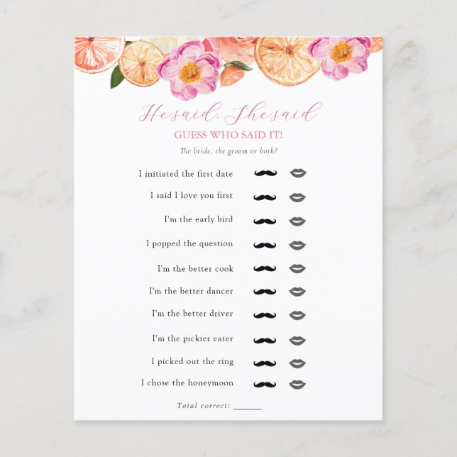 Pink Citrus zei hij: "Vrijgezellenfeest spel" (Voorkant)