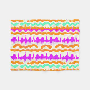 Pink City Urban Mural Graffiti Street Art Patroon Fleece Deken