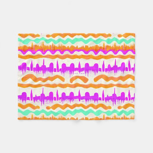 Pink City Urban Mural Graffiti Street Art Patroon Fleece Deken (Voorkant (Horizontaal))