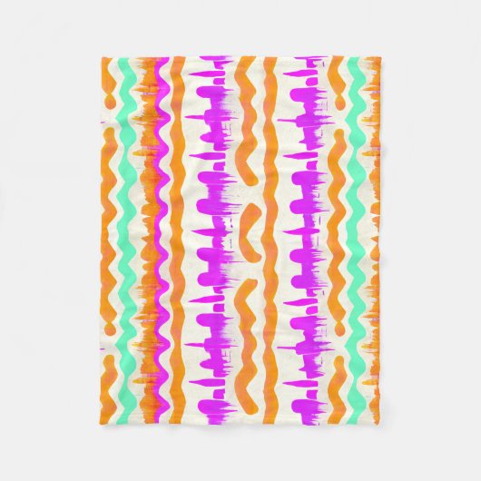 Pink City Urban Mural Graffiti Street Art Patroon Fleece Deken (Voorkant)