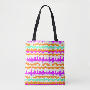 Pink City Urban Mural Graffiti Street Art Patroon Tote Bag