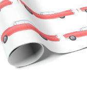 PINK CLASSIC CAR CADDY CHRISTMAS WRAPPING PAPER CADEAUPAPIER (Rol Hoek)