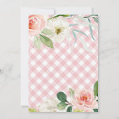 Pink Classic Picnic Birthday Invitation Kaart (Achterkant)