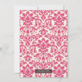 PINK CLASSY DAMASK | AFBEELDINGSINVITATIE KAART (Achterkant)