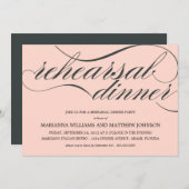PINK CLASSY REHEARSAL DINNER | PARTIJONDERZOEK KAART (Voorkant / Achterkant)