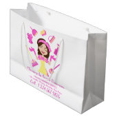 Pink Cleaning Housekeeper Utencils Shopping Bag Groot Cadeauzakje (Voorkant Gekanteld)