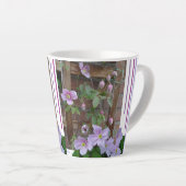 Pink Clematis Flowers Latte Mok (Rechterhoek)