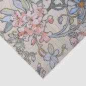 Pink Clematis Vine Alphonse Mucha Tissuepapier (Detail)